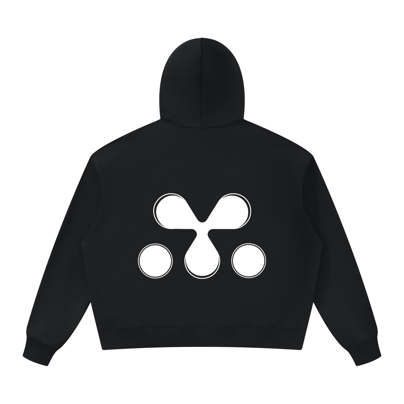 M3 Studios Black Hoodie Vol.I back view, 2026 collection pullover, Houston streetwear brand