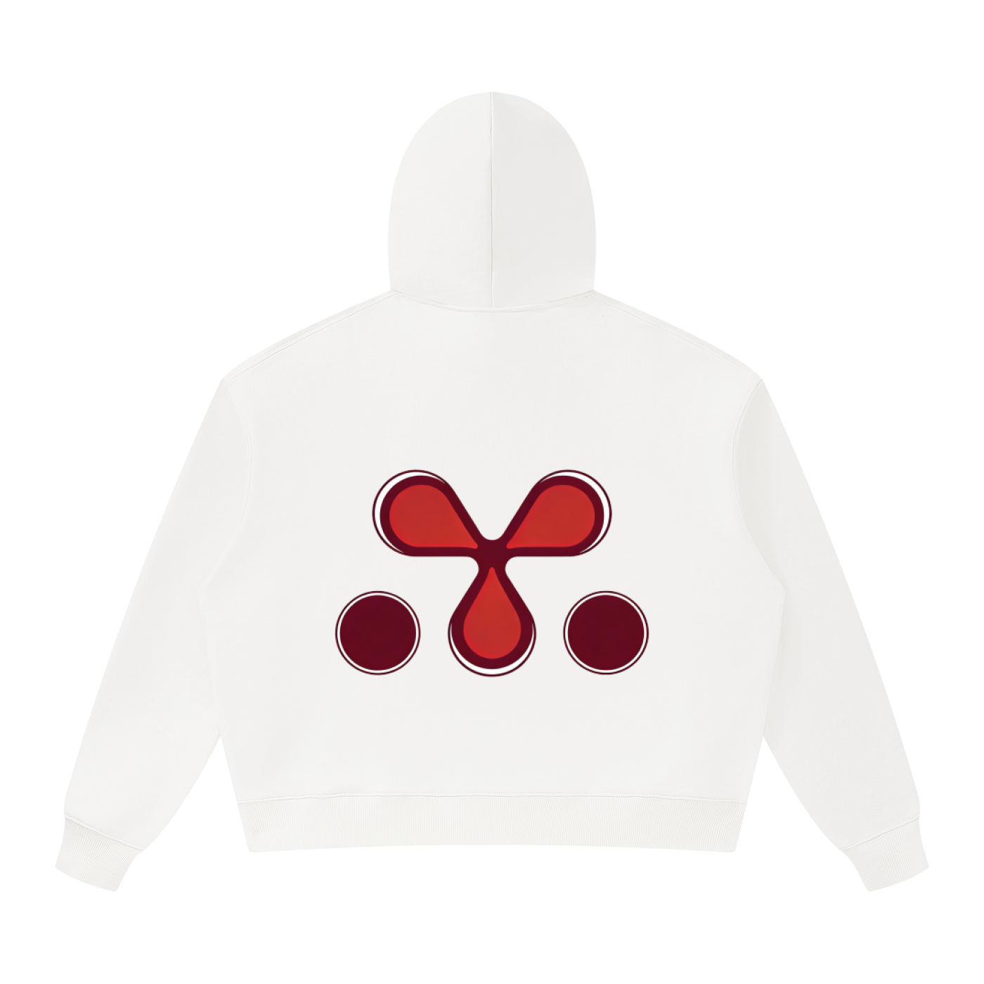 M3 Studios White Studio Artist Hoodie back view, 2026 collection pullover, Houston streetwear brand