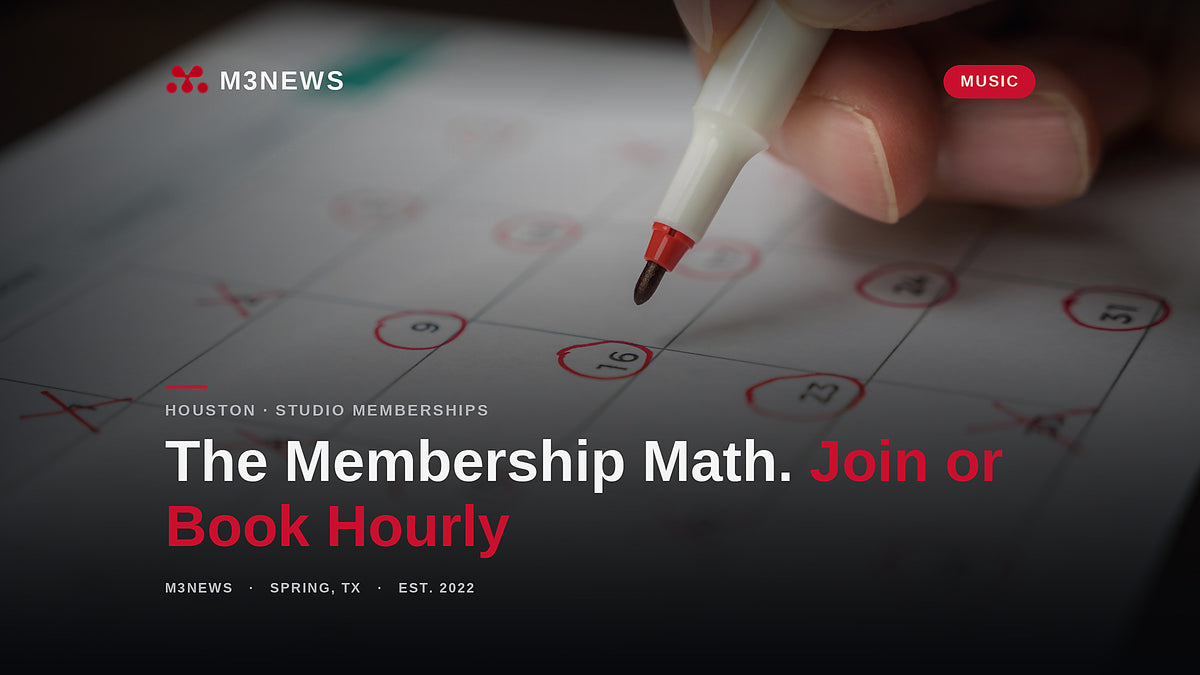 Hand marking dates on a calendar, recording studio membership planning, M3News