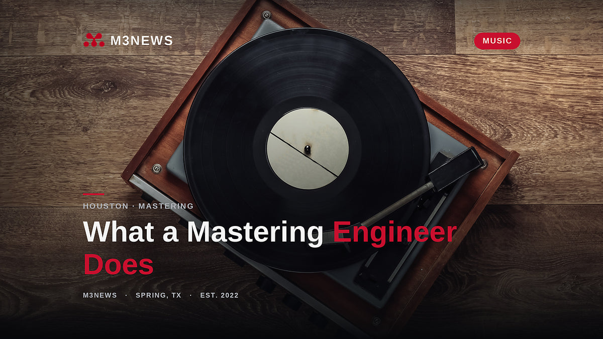 Vinyl record player illustrating what a mastering engineer does for a Houston release in 2026