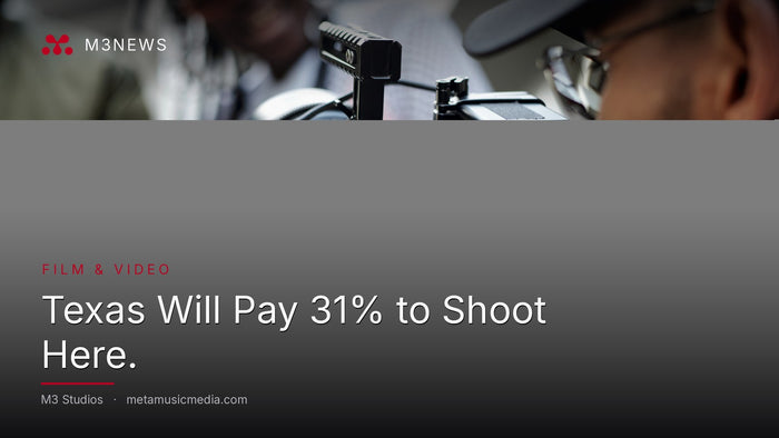 M3News Film & Video: Texas Will Pay 31% to Shoot Here. M3 Studios, a recording, mixing and mastering studio in Spring, TX near Houston, serving artists, producers and creators across the Houston area. By Meta Music Media Inc.