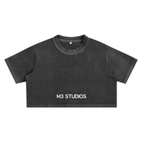 Snow-washed cropped top, third view, M3 Studios 2026 streetwear collection, Houston streetwear from the Spring Cypress corridor studio. From M3 Studios, recording and creative studio in Spring TX serving Houston, Klein, Tomball, and Champions. Shop online at metamusicmedia.com. M3 Studios, a brand of Meta Music Media Inc.
