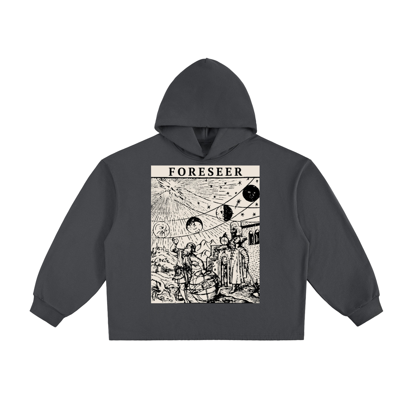 FORESEER Drawstring Hem Hoodie, view 3 - M3 Studios Houston streetwear