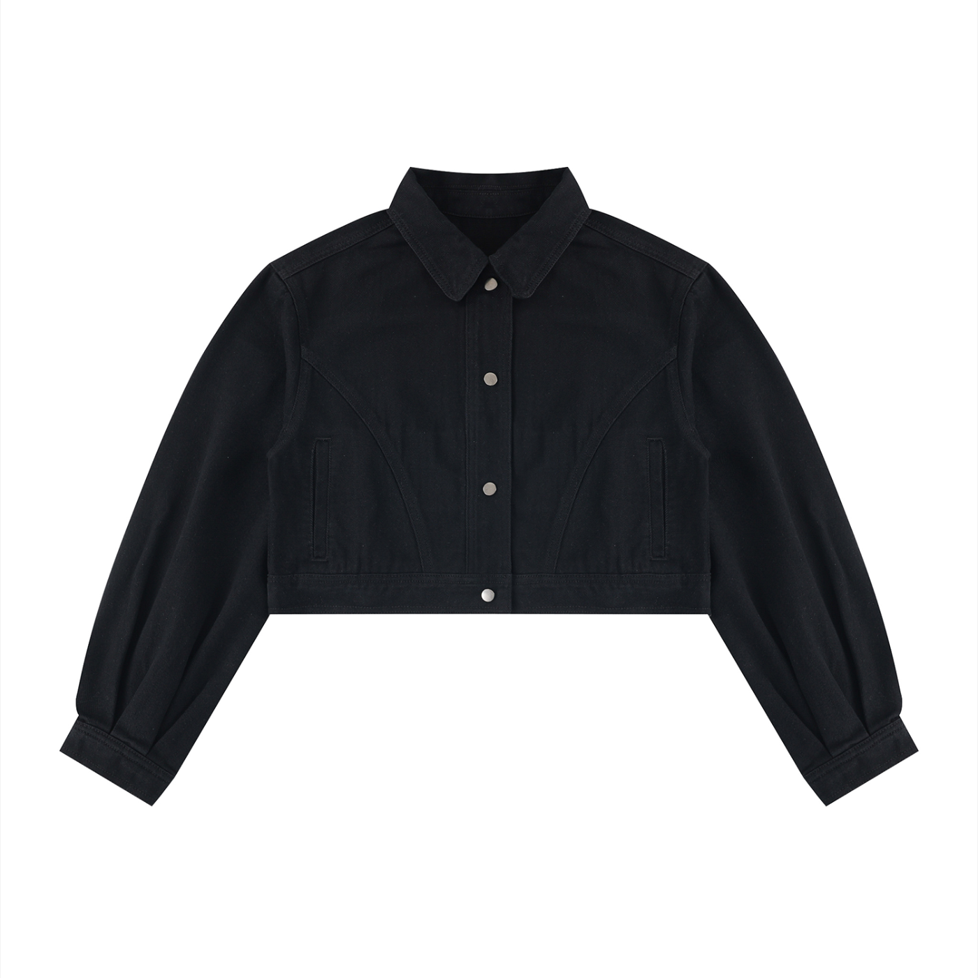 Women's Crop Denim Jacket, cropped denim jacket - M3 Studios Houston streetwear