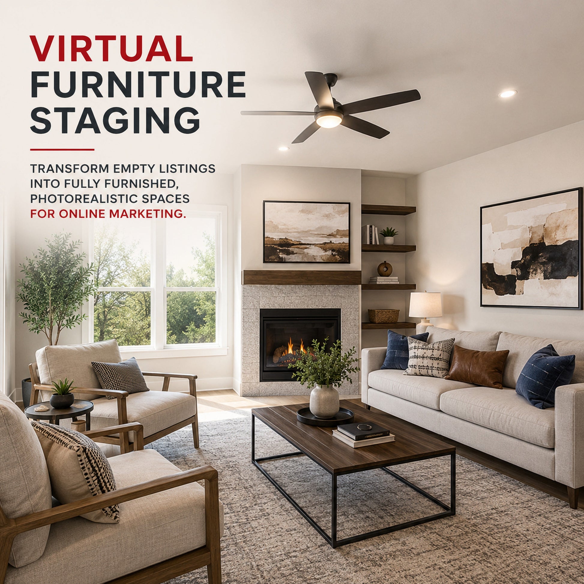 3D Virtual Staging at M3 Studios. Professional Houston creative studio offering video production, photography, motion design, 3D rendering, brand identity, and content creator services. Serving Spring, The Woodlands, Klein, Tomball, Cypress, Champions, Jersey Village, Old Town Spring, Greenspoint, Greater Inwood, and Houston metro. Book online at metamusicmedia.com. M3 Studios, a brand of Meta Music Media Inc.