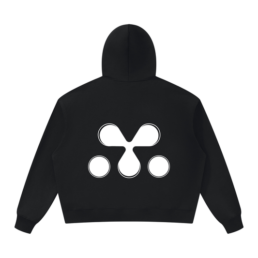 M3 Studios Black Hoodie Vol.I back view, 2026 collection pullover, Houston streetwear brand