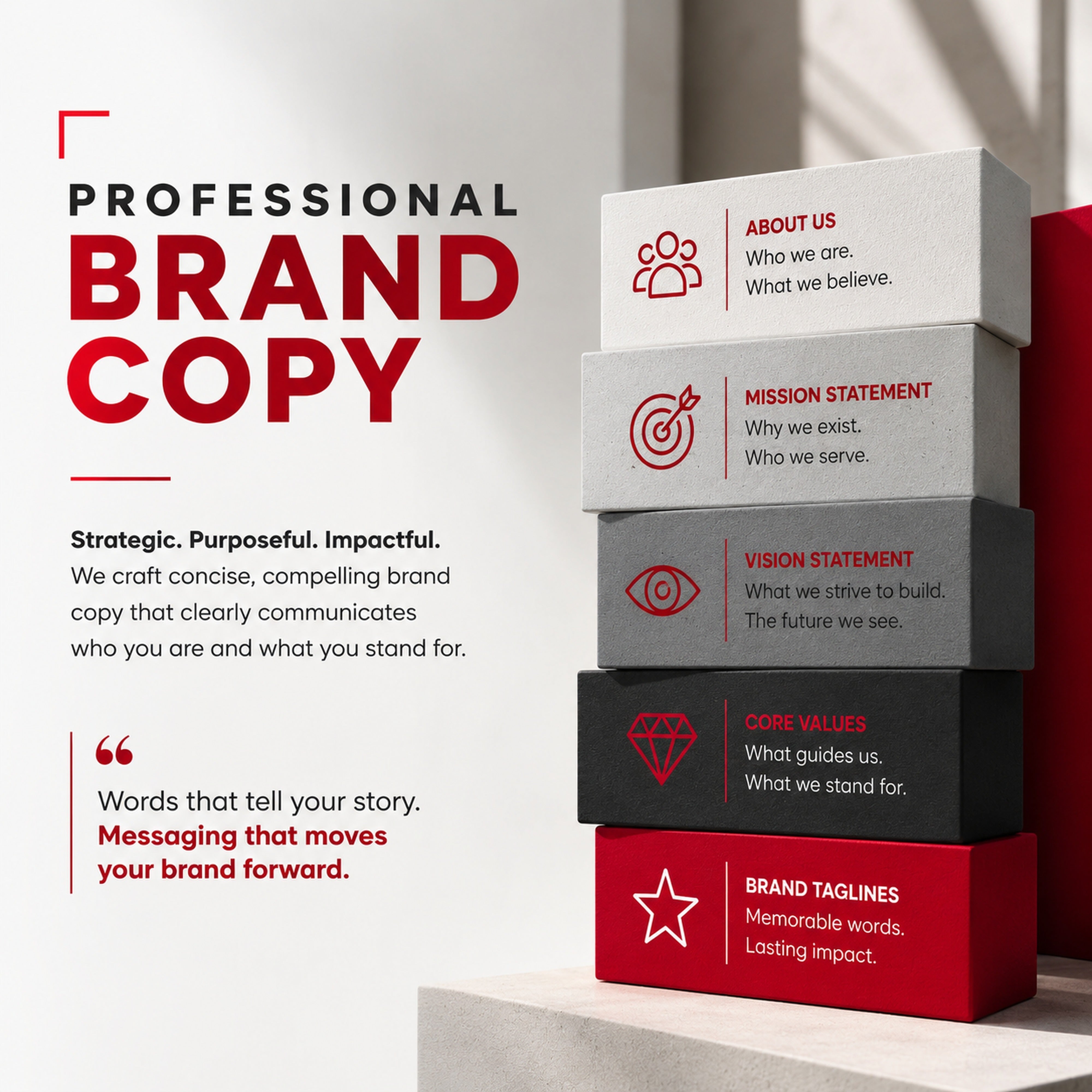 Brand Copywriting Package at M3 Studios. Professional Houston creative studio offering video production, photography, motion design, 3D rendering, brand identity, and content creator services. Serving Spring, The Woodlands, Klein, Tomball, Cypress, Champions, Jersey Village, Old Town Spring, Greenspoint, Greater Inwood, and Houston metro. Book online at metamusicmedia.com. M3 Studios, a brand of Meta Music Media Inc.