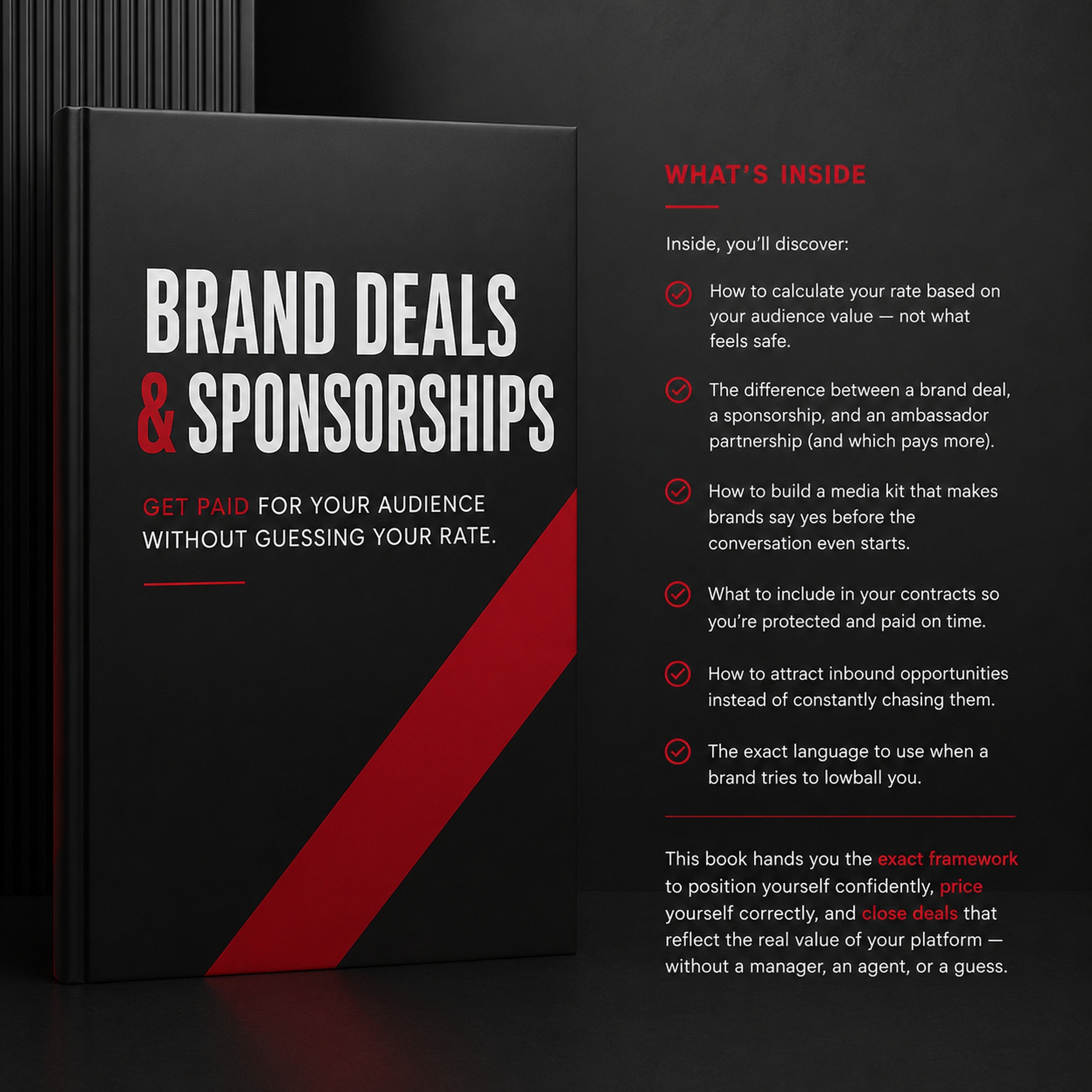 Brand Deals & Sponsorships: Get Paid for Your Audience Without Guessing Your Rate. Creator education ebook from M3 Studios in Spring TX Houston. Music royalty, publishing, sync, distribution, monetization, brand deals, affiliate marketing, AI prompts, business strategy playbook. Buy at metamusicmedia.com. M3 Studios, a brand of Meta Music Media Inc.