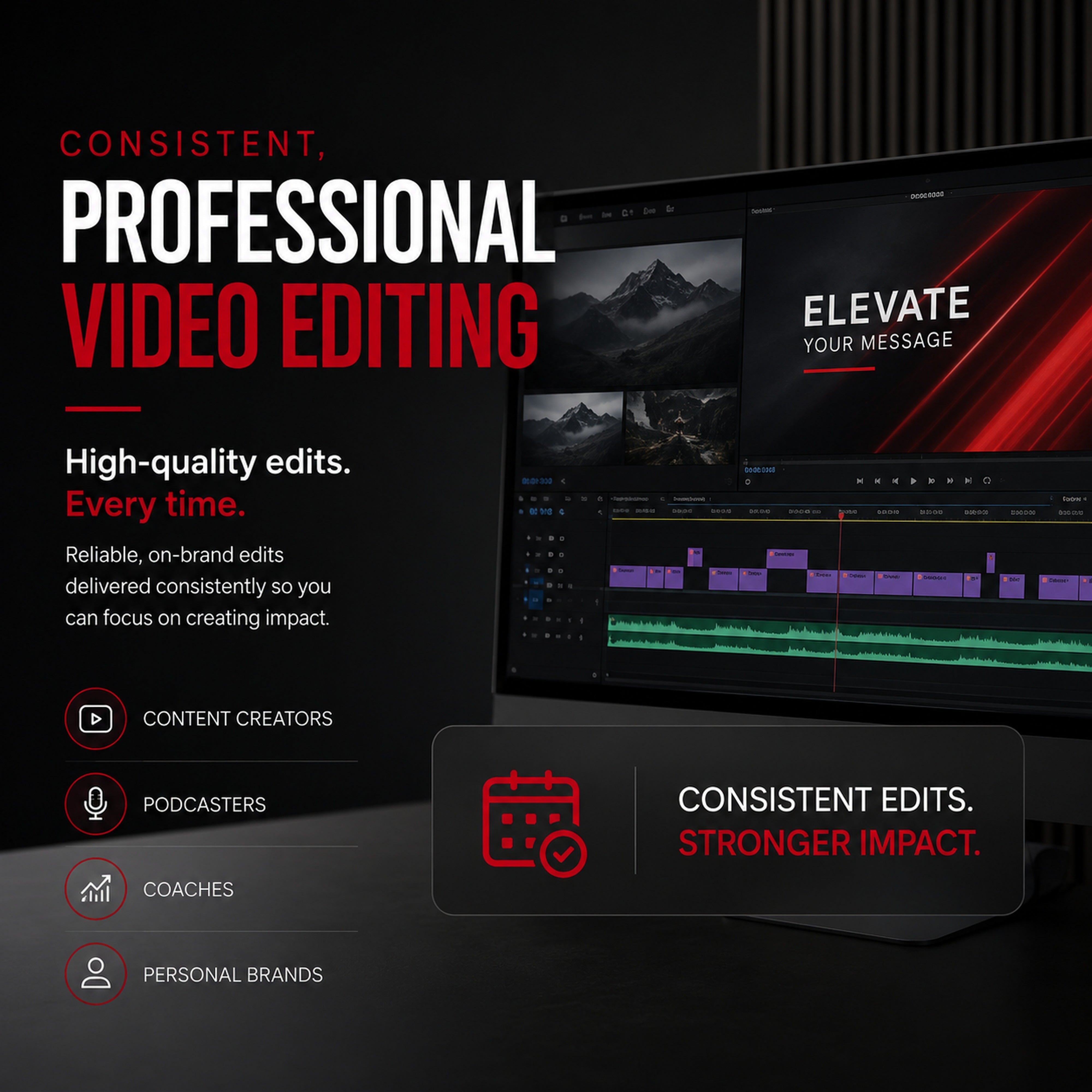 Creator Monthly Edit Package at M3 Studios. Professional Houston creative studio offering video production, photography, motion design, 3D rendering, brand identity, and content creator services. Serving Spring, The Woodlands, Klein, Tomball, Cypress, Champions, Jersey Village, Old Town Spring, Greenspoint, Greater Inwood, and Houston metro. Book online at metamusicmedia.com. M3 Studios, a brand of Meta Music Media Inc.