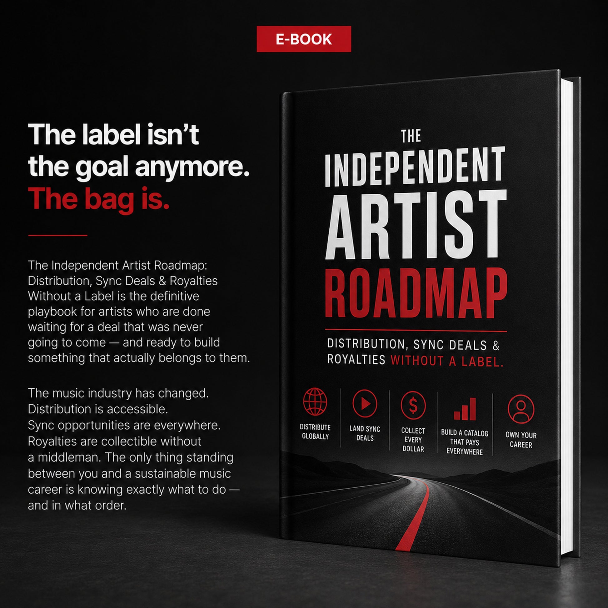 The Independent Artist Roadmap: Distribution, Sync Deals & Royalties Without a Label. Creator education ebook from M3 Studios in Spring TX Houston. Music royalty, publishing, sync, distribution, monetization, brand deals, affiliate marketing, AI prompts, business strategy playbook. Buy at metamusicmedia.com. M3 Studios, a brand of Meta Music Media Inc.