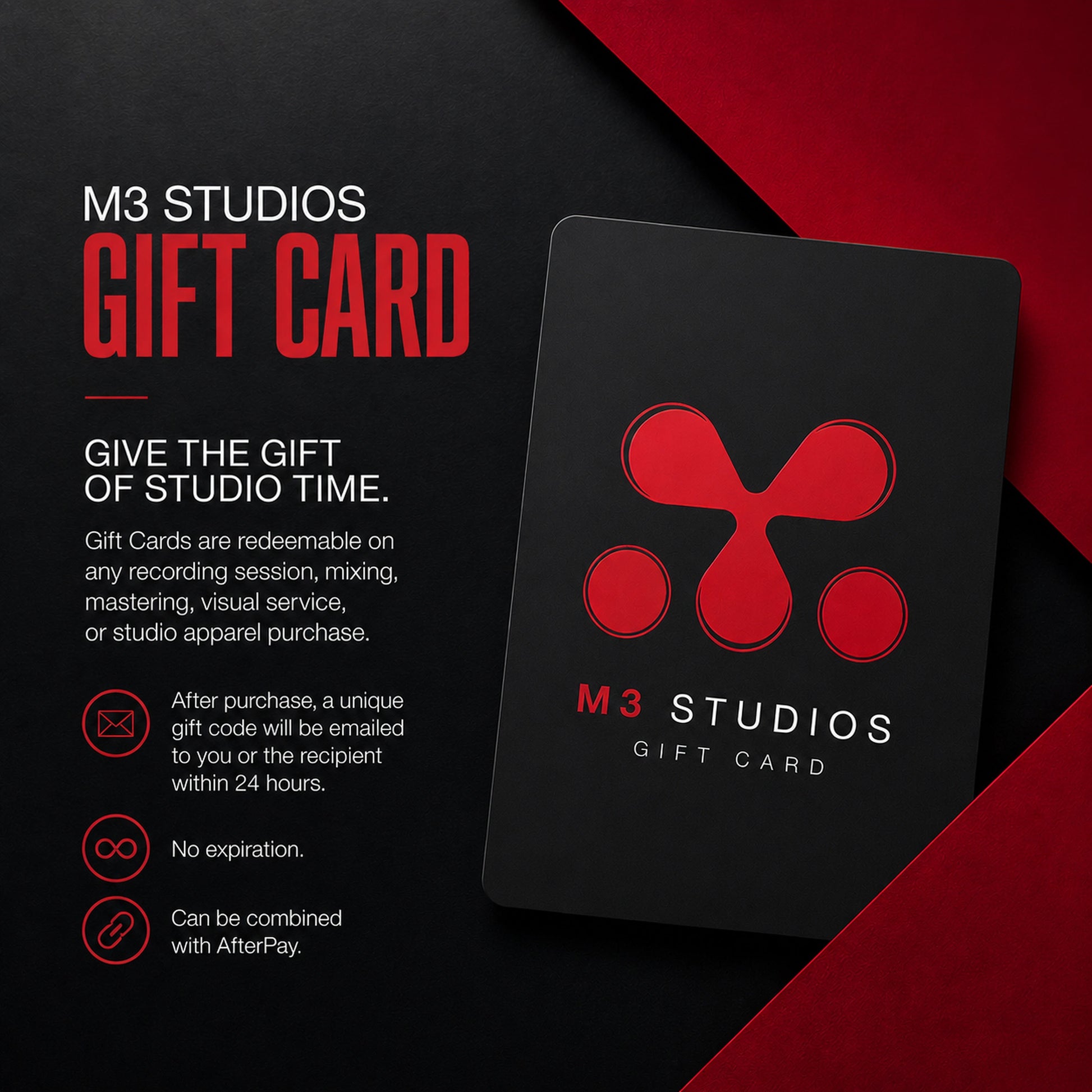 M3 Studios Gift Card at M3 Studios. Professional Houston recording studio offering recording, mixing, mastering, beat production, audio post-production, voice over, podcast editing. Serving Spring, The Woodlands, Klein, Tomball, Cypress, Champions. Book online at metamusicmedia.com. M3 Studios, a brand of Meta Music Media Inc.