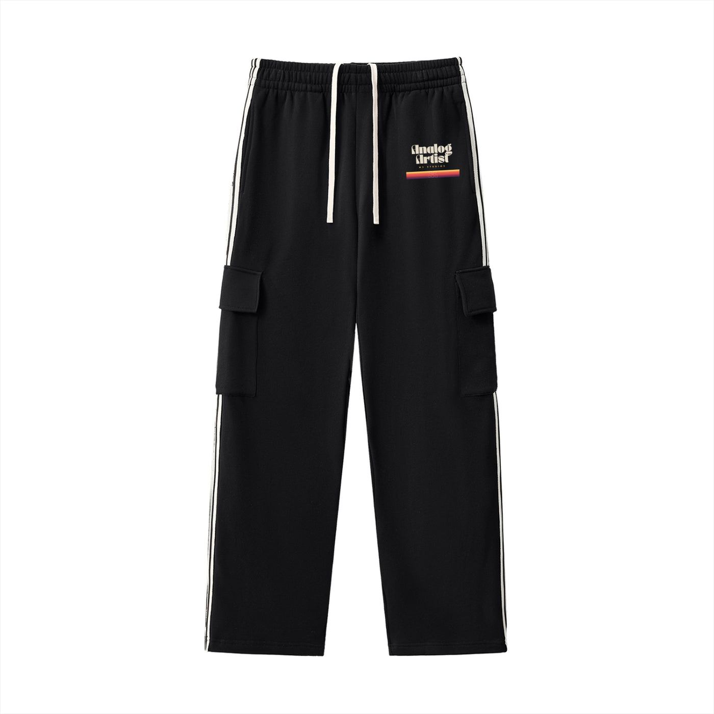 Vintage Analog Artist Pants, side-stripe pants - M3 Studios Houston streetwear