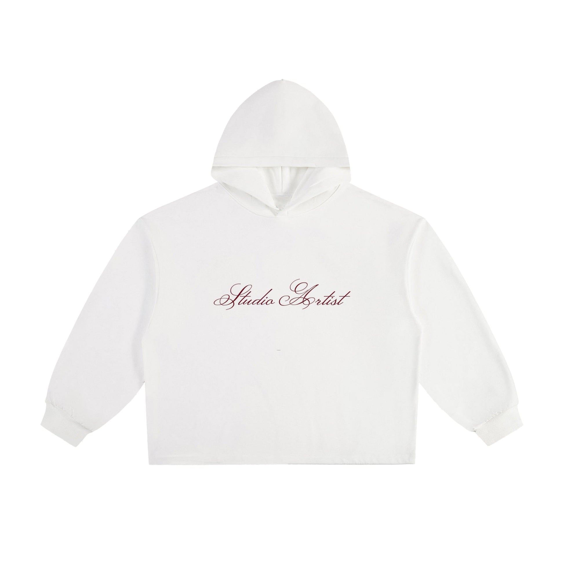 White Drawstring Hoodie, oversized white - M3 Studios Houston streetwear