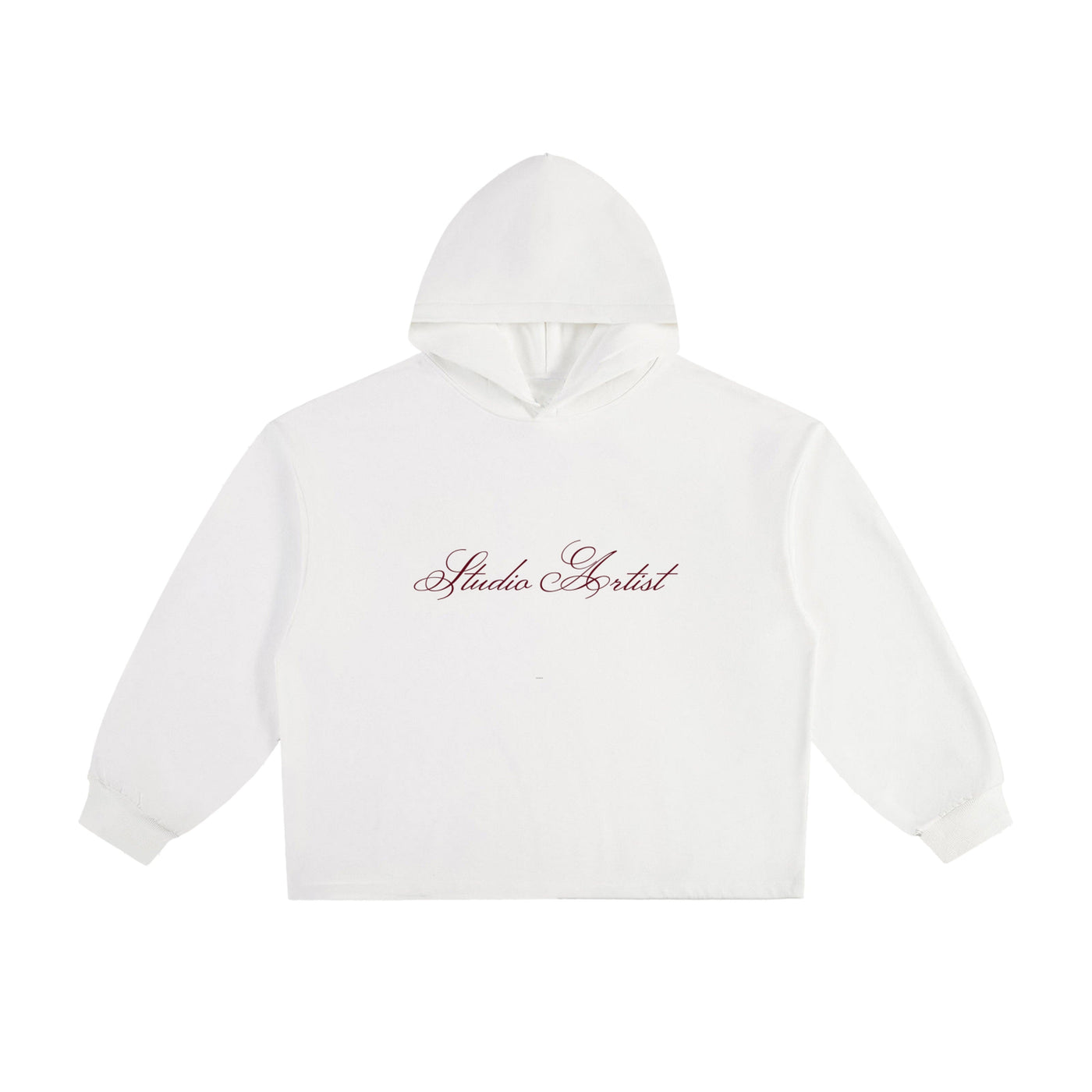 White Drawstring Hoodie, oversized white - M3 Studios Houston streetwear