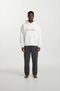 White Drawstring Hoodie, view 4 - M3 Studios Houston streetwear
