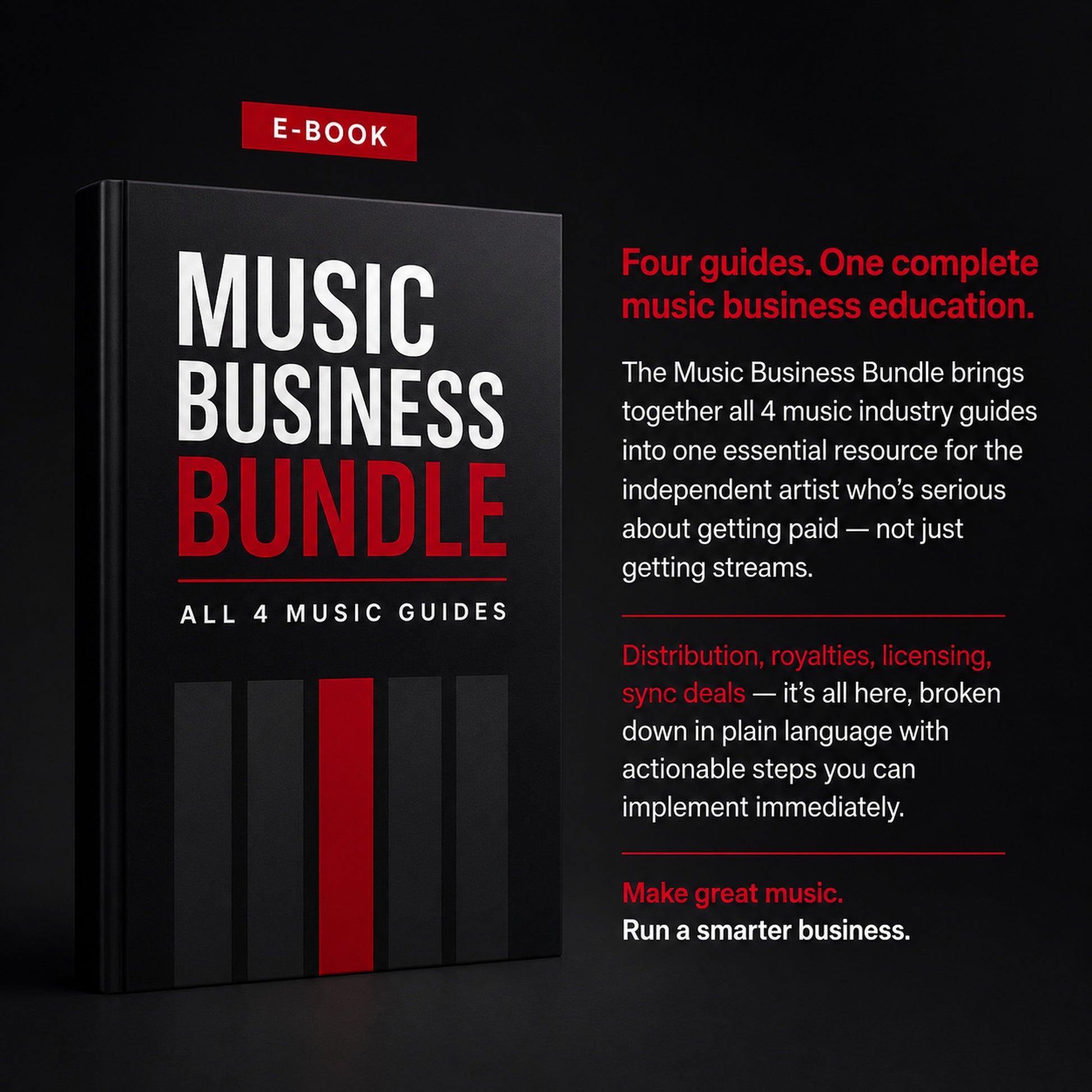 Music Business Bundle . All 4 Music Guides. Creator education ebook from M3 Studios in Spring TX Houston. Music royalty, publishing, sync, distribution, monetization, brand deals, affiliate marketing, AI prompts, business strategy playbook. Buy at metamusicmedia.com. M3 Studios, a brand of Meta Music Media Inc.