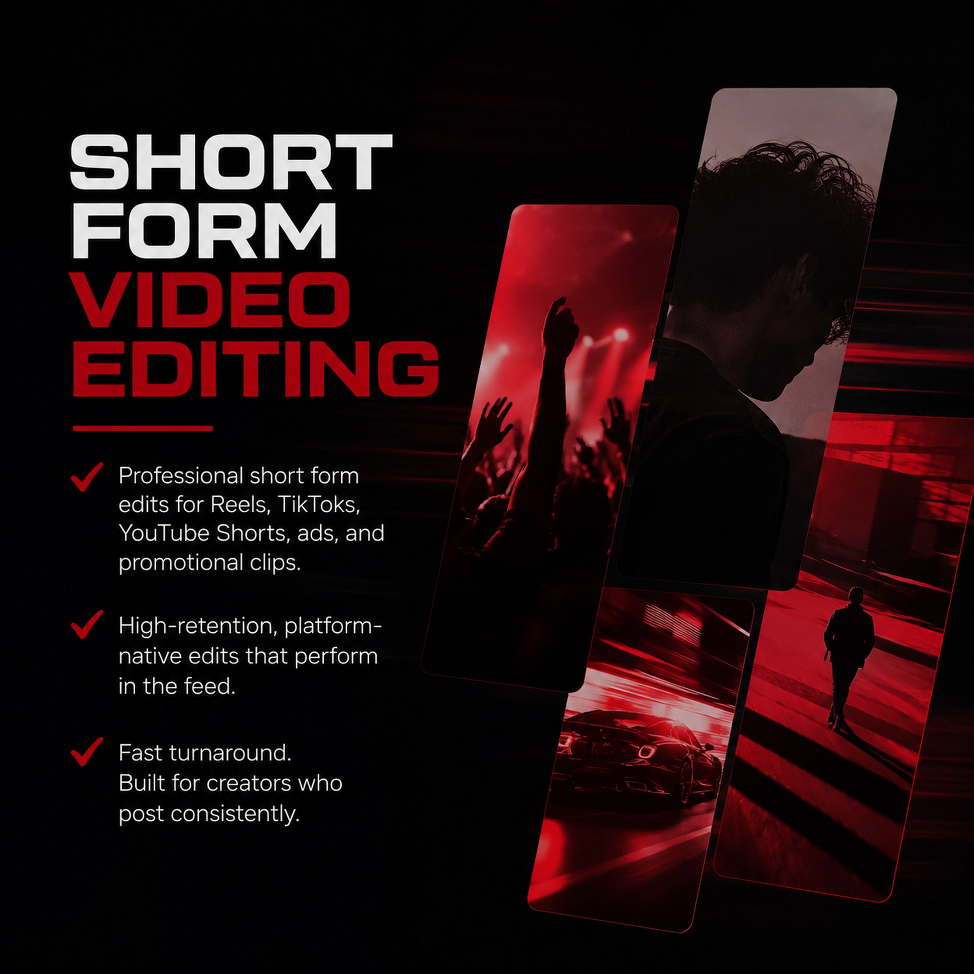 Short Form Video Editing | M3 Studios Near Spring TX at M3 Studios. Professional Houston recording studio offering recording, mixing, mastering, beat production, audio post-production, voice over, podcast editing. Serving Spring, The Woodlands, Klein, Tomball, Cypress, Champions. Book online at metamusicmedia.com. M3 Studios, a brand of Meta Music Media Inc.