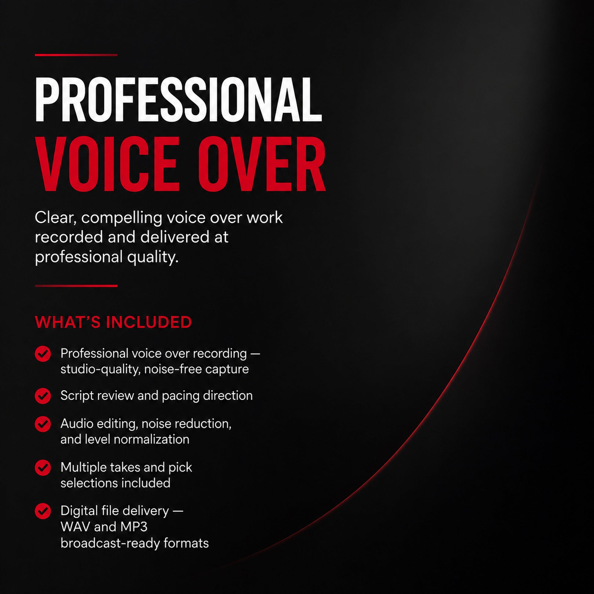 Professional Voice Over at M3 Studios. Professional Houston recording studio offering recording, mixing, mastering, beat production, audio post-production, voice over, podcast editing. Serving Spring, The Woodlands, Klein, Tomball, Cypress, Champions. Book online at metamusicmedia.com. M3 Studios, a brand of Meta Music Media Inc.