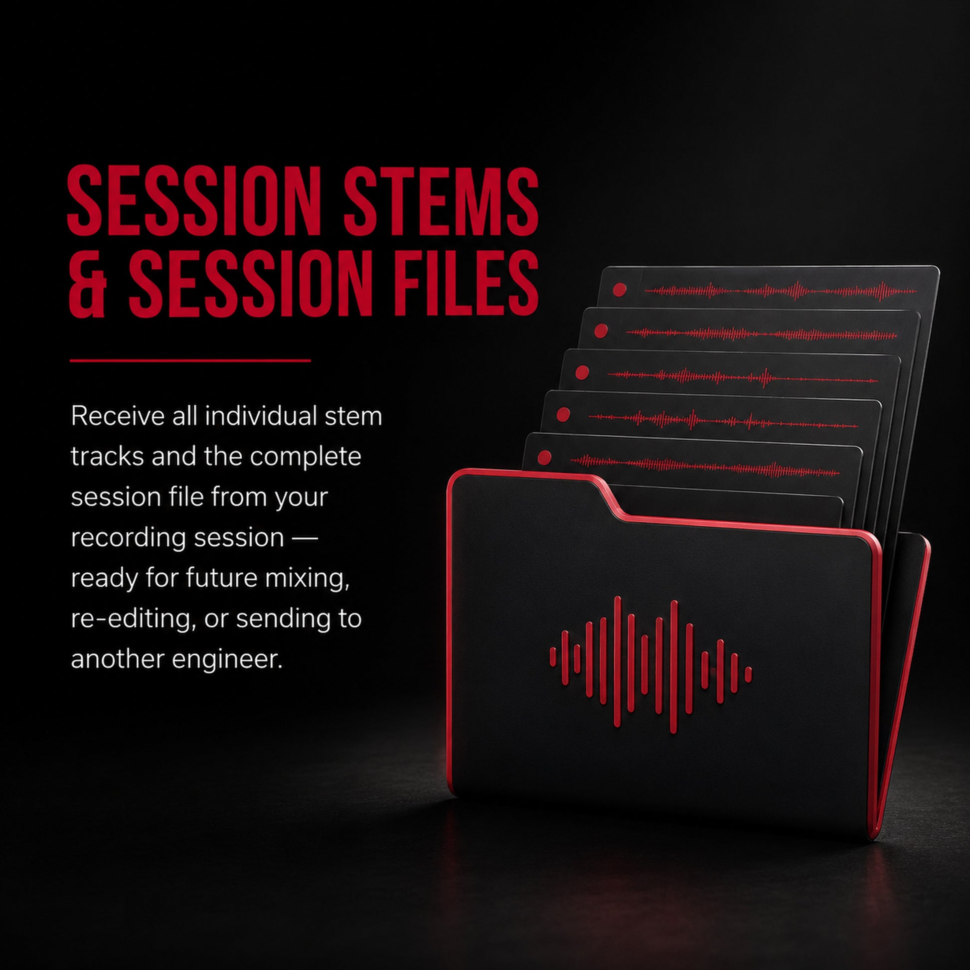 Session Stems and Session File Delivery | M3 Studios at M3 Studios. Professional Houston recording studio offering recording, mixing, mastering, beat production, audio post-production, voice over, podcast editing. Serving Spring, The Woodlands, Klein, Tomball, Cypress, Champions. Book online at metamusicmedia.com. M3 Studios, a brand of Meta Music Media Inc.