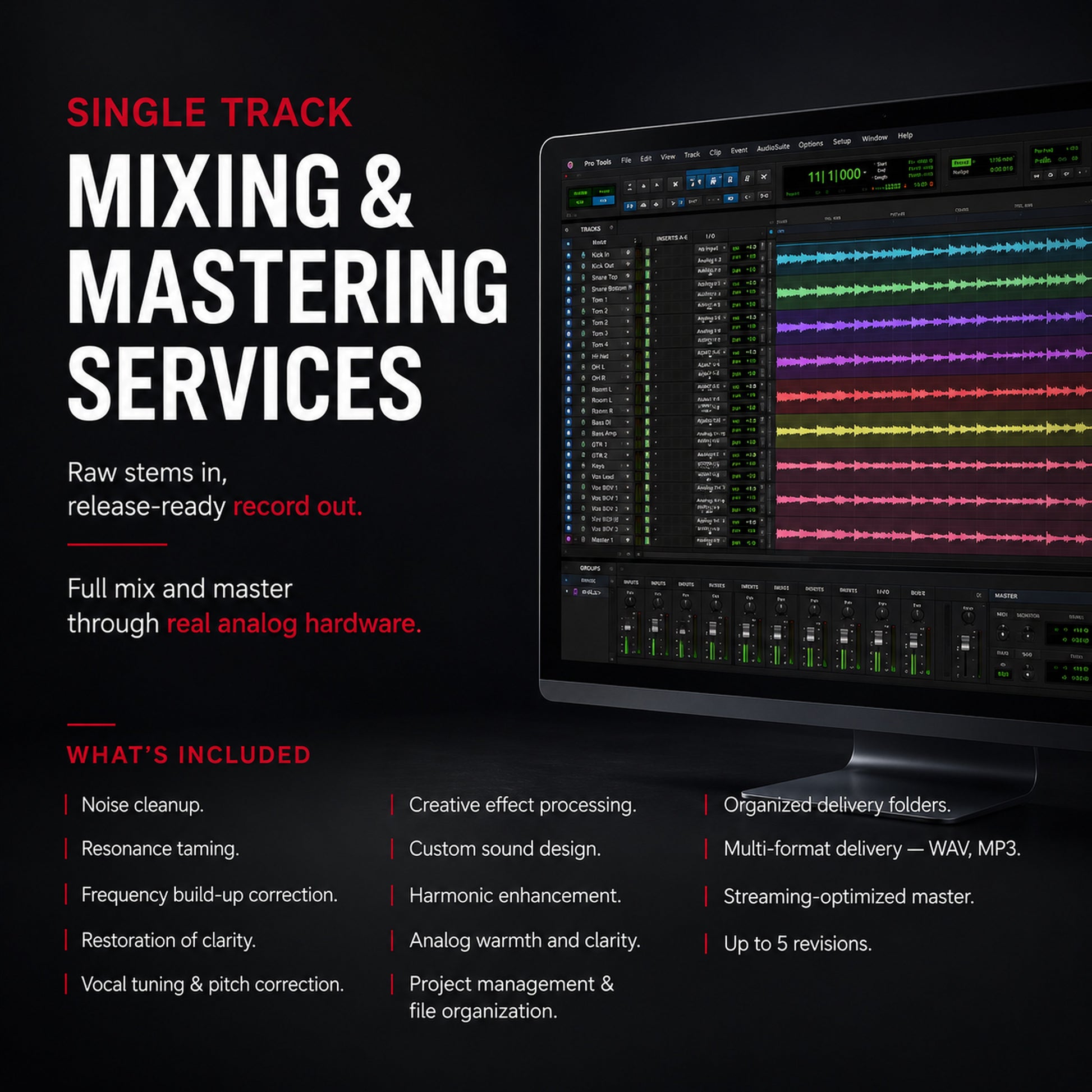 Single Track Mixing and Mastering | M3 Studios at M3 Studios. Professional Houston recording studio offering recording, mixing, mastering, beat production, audio post-production, voice over, podcast editing. Serving Spring, The Woodlands, Klein, Tomball, Cypress, Champions. Book online at metamusicmedia.com. M3 Studios, a brand of Meta Music Media Inc.