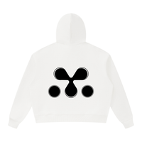 M3 Studios White Hoodie Vol.III back view, 2026 collection pullover, Houston streetwear brand