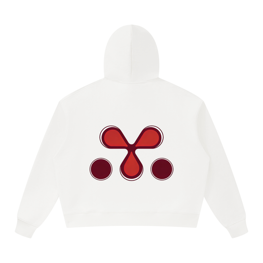 M3 Studios White Studio Artist Hoodie back view, 2026 collection pullover, Houston streetwear brand