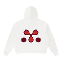 M3 Studios White Studio Artist Hoodie back view, 2026 collection pullover, Houston streetwear brand