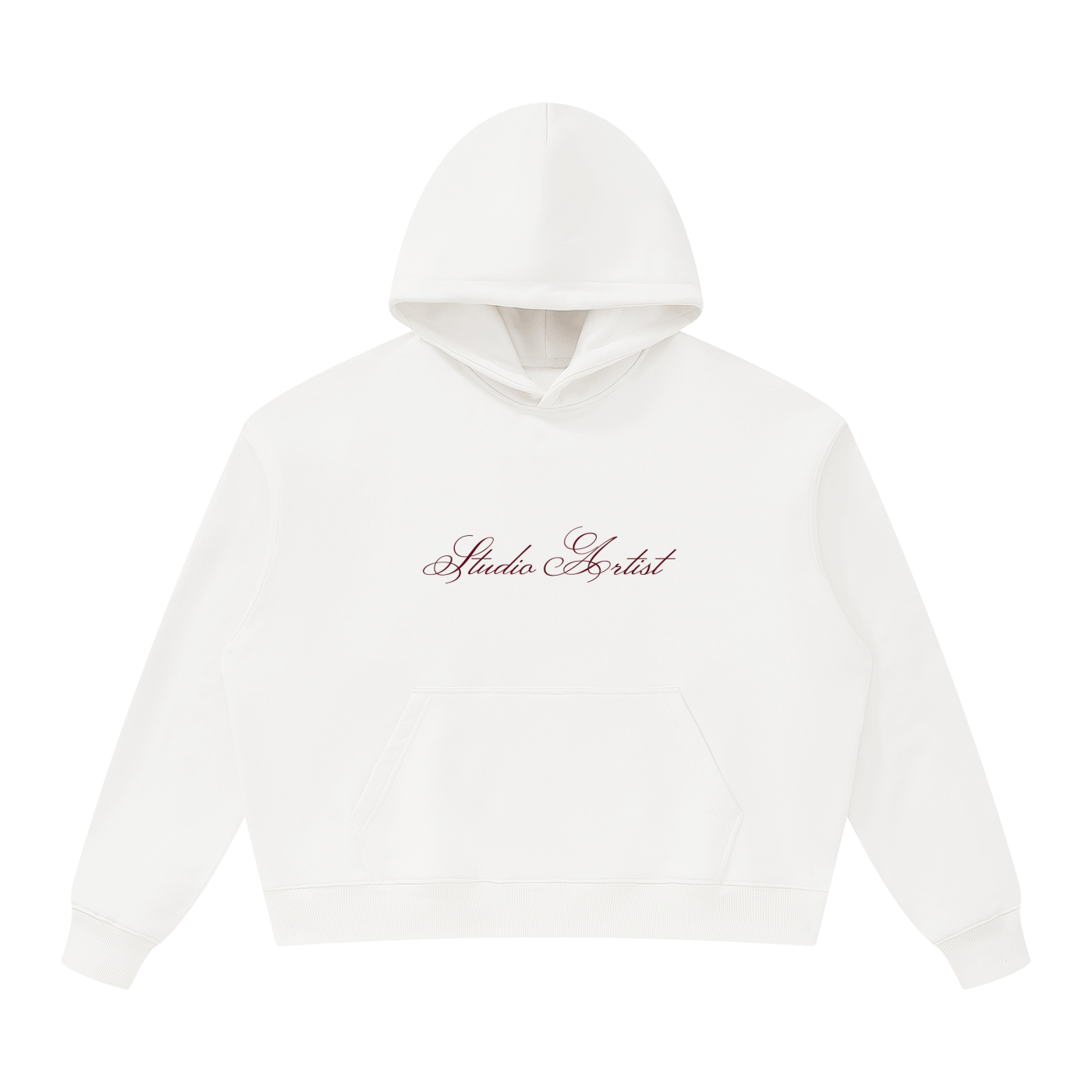M3 Studios White Studio Artist Hoodie, front view, 2026 streetwear collection, Houston streetwear from a creative studio near Spring TX