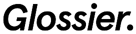 Glossier wordmark, recent collaboration with M3 Studios, web design and visual production studio Houston